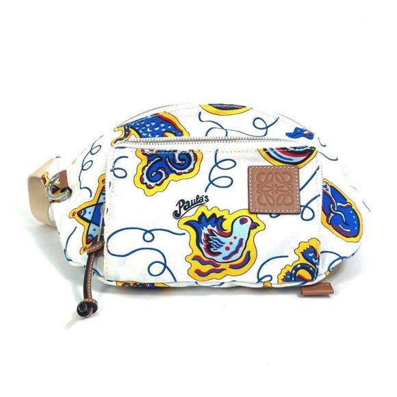 Loewe Handbags - LOEWE anagram Waist Pouch Shoulder Bag PAULA'S IBIZA body bag White x Blue
